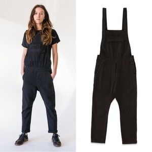 Seeker Women’s Cotton Hemp Overalls Bib Jumpsuit Utility Hippie in Black XXL